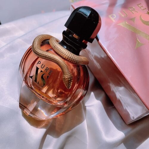 pink bottle of paco rabanne pure xs eau de parfum